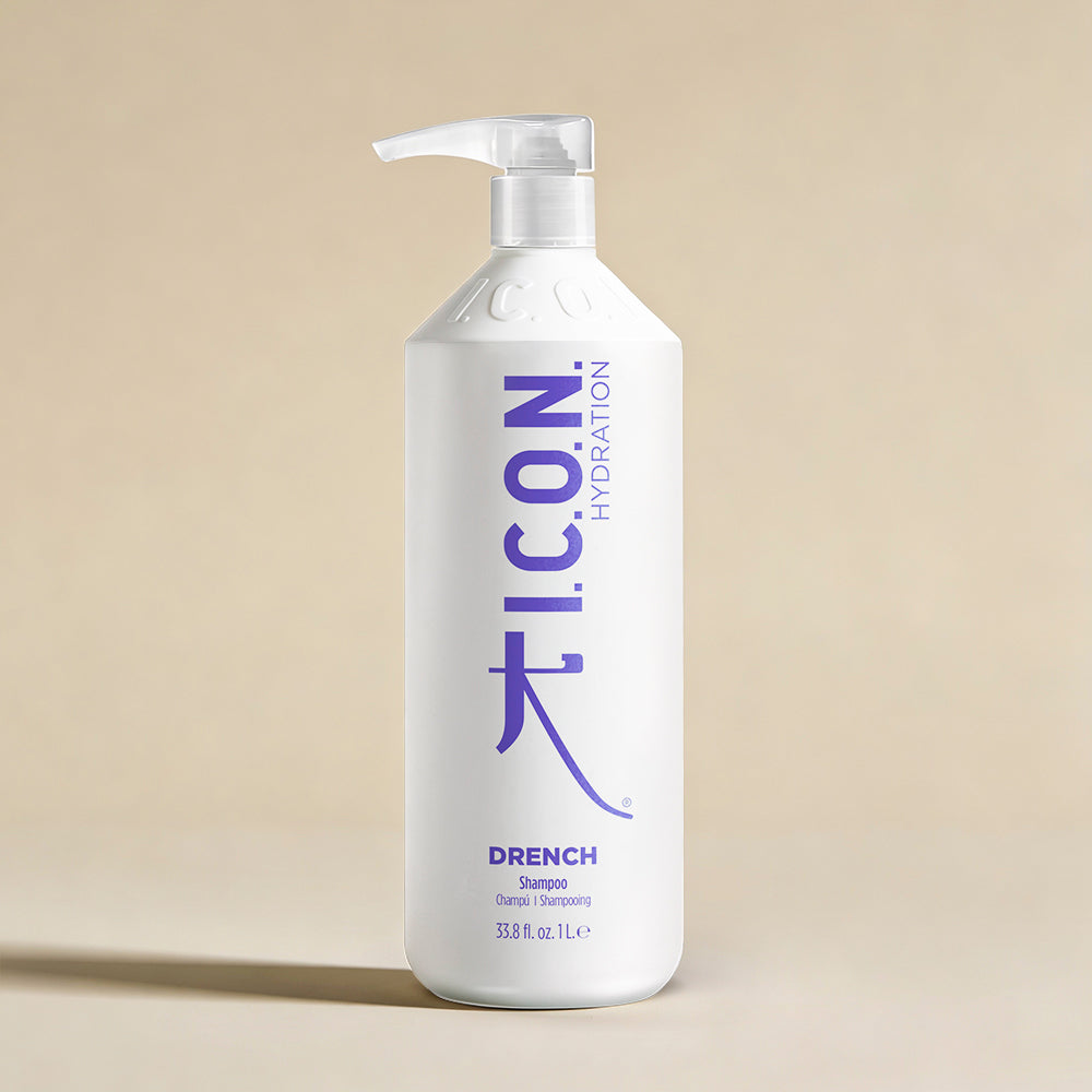 Champú hidratante Drench ICON 1000ml formato profesional para cabello seco